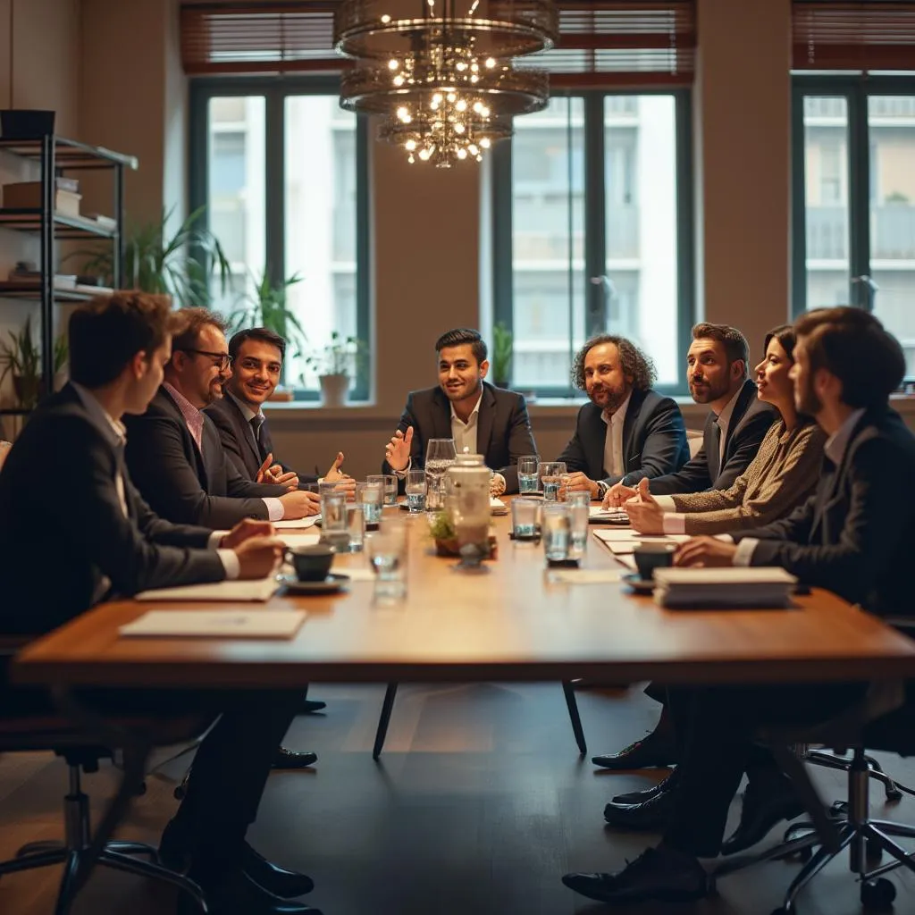 Equipo de consultores financieros trabajando juntos